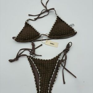 Seamolly Textured Brown Bikini Set